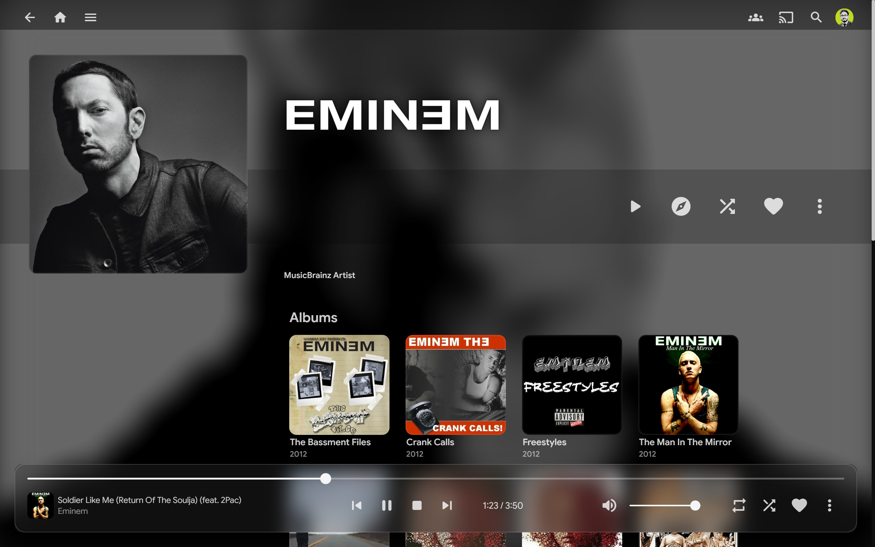 Abyss now playing screen